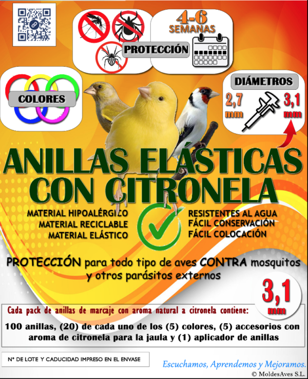 anillas de citronela canarios