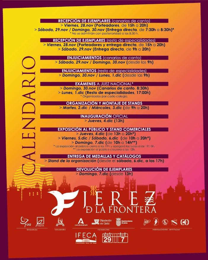 60 Campeonato Ornitológico de España 2025 en Jerez de la Frontera: Concurso de canarios y aves exóticas en IFECA.