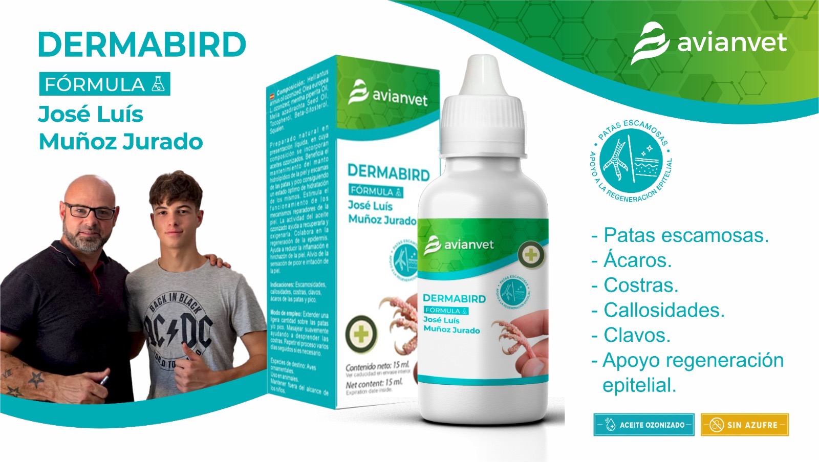 Tratamiento para patas escamosas y alteraciones del pico en aves ornamentales y canarios de concurso.