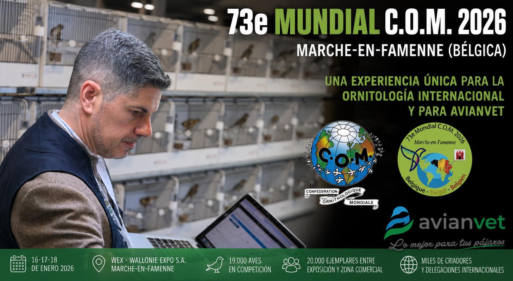 Mundial de Ornitología C.O.M. 2026 en Bélgica: una experiencia única para la ornitología internacional y para Avianvet