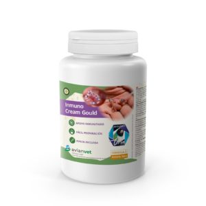 nmuno Cream Gould Avianvet: crema inmunoestimulante para pichones de Diamante de Gould que refuerza el sistema inmunitario, estimula el crecimiento y aporta energía a aves debilitadas.