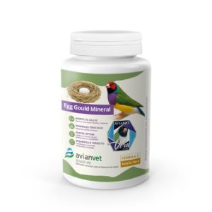 Egg Gould Mineral Avianvet, suplemento con calcio y vitaminas para mejorar la fertilidad y la cría exitosa de Diamantes de Gould.