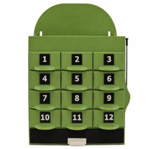 Portahuevos para aves de 12 cajones de Aviario Vera en color verde, ideal para la gestión higiénica de la incubación y prevención de ácaros